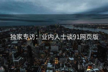 独家专访：业内人士谈91网页版