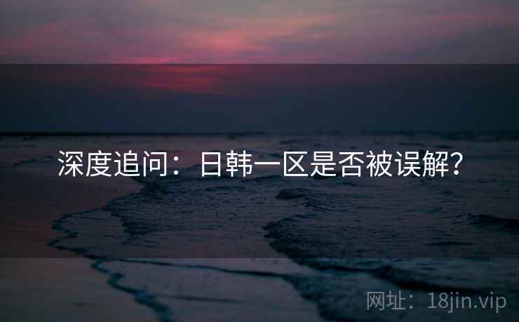 深度追问：日韩一区是否被误解？